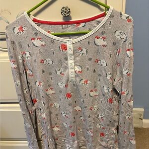 Cozy Gray Pajamas with Polar Bear Print